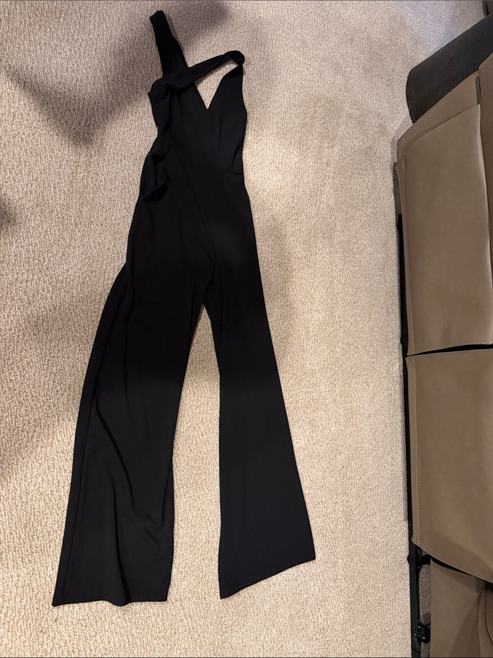 Black One-Shoulder Wide-Leg Jumpsuit